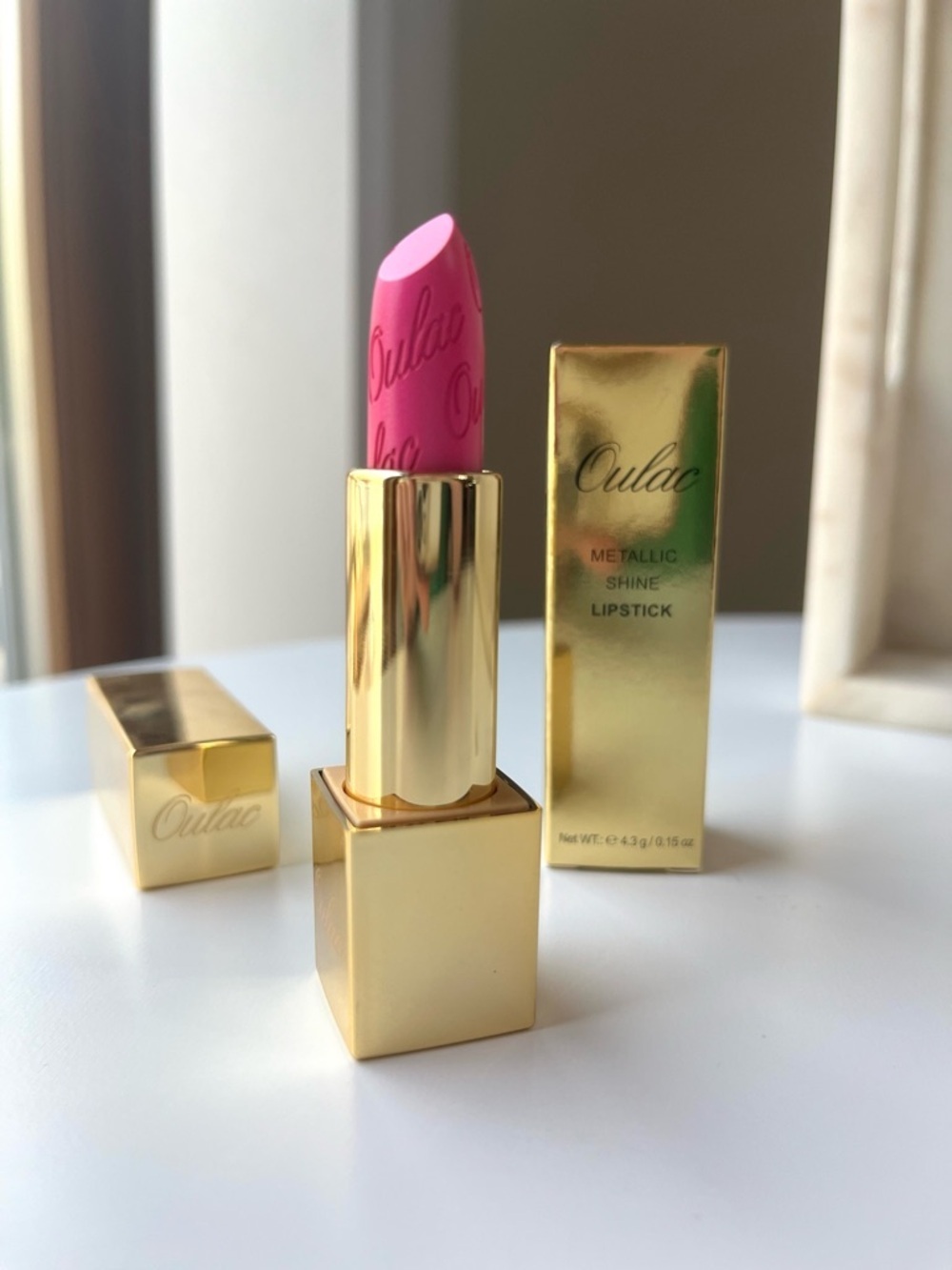 OULAC Metallic Shine Lipstick, Pink, Velocity (15)